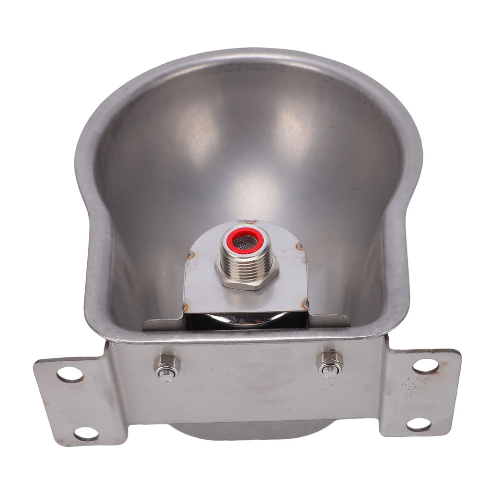 Manewise stable waterer bowl, close-up interior view of valve mechanism