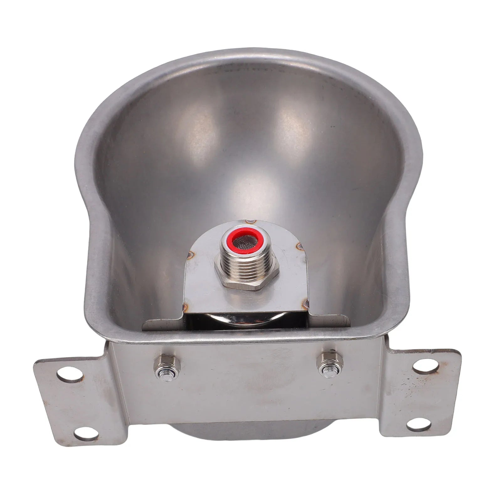 Manewise stable waterer bowl, close-up interior view of valve mechanism