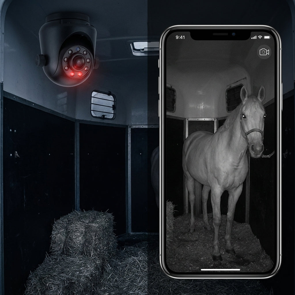 Manewise Wireless Horse Float Camera - WiFi Night Vision, No Internet Needed